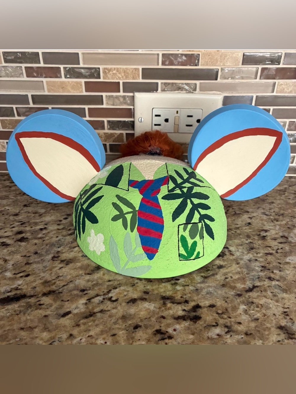 Hand painted Nick Wilde inspired mouse ear hat